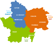 La nouvelle organisation du DAC 71 en 3 secteurs